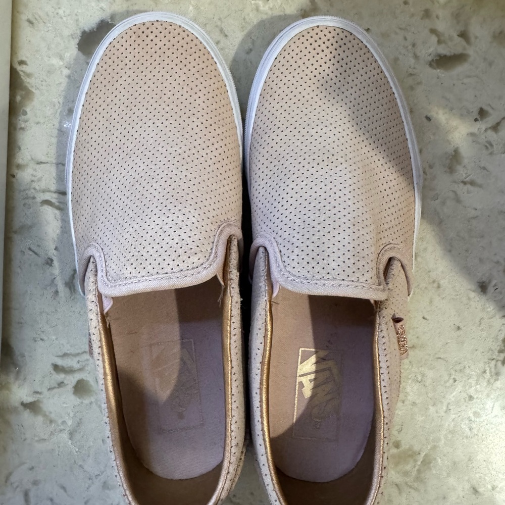 Vans Blush Pink Perforated Slip-Ons
